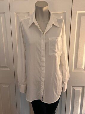 Prologue White Long Sleeve Button Down Shirt Size Medium